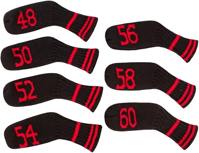 Scott Edward 10 Pcs Golf Club Head Covers for Irons Cuteness Basically Socks Shape Washable Durable Golf Club Head Protector Double Sided Knit Suitable for Most Brands