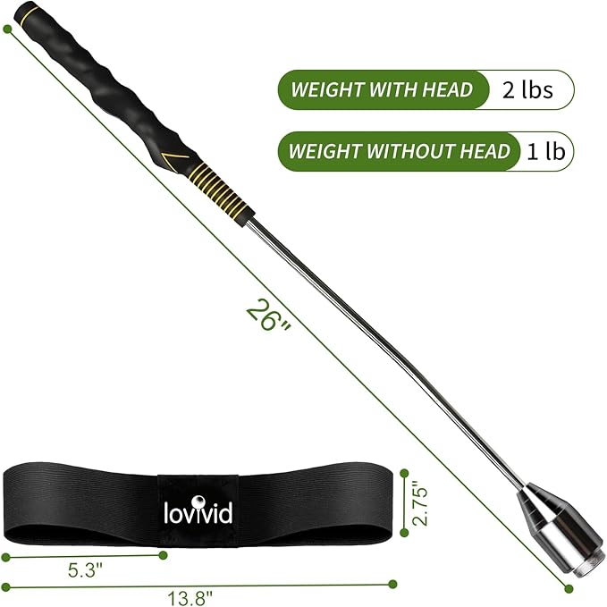 Golf Swing Trainer Aid, Weighted Golf Club for Tempo & Grip Training for Right & Left-Handed Golfers, Indoor & Outdoor Warm-Up Practice Accessories