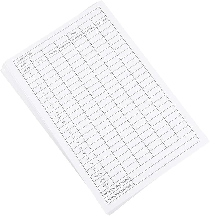 BESPORTBLE 40pcs Scorekeeper Accessory Pocket Score Scorecard Coated Outdoor Scorecards Competition Keeper, Notebook and Card Stats Paper Club Accessories Notebook, Golfs Disc Scorebook