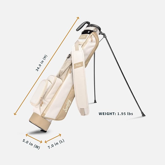 The Original Sunday Golf Loma Bag – Lightweight Golf Bag with Strap & Stand, Easy to Carry Pitch n Putt Stand Bag for Driving Range, Par 3 & Executive Courses, 31 Inches