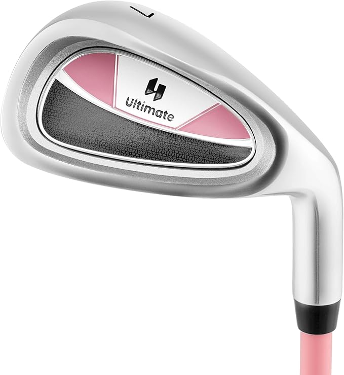 Tangkula Junior #7 Iron for Kids, Individual Gold Club for Boys and Girls with Fiberglass Shaft and Head Cover, Junior Practice Golf Club, Right Hand, 33 Inch, Ages 11-14