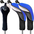 FINGER TEN Golf Club Head Covers Woods Hybrids 1/2/3/4 Pack, Headcovers Men Women 3 5 7 X with Interchangeable Number Tag, Fit All Wood Hybrid Clubs