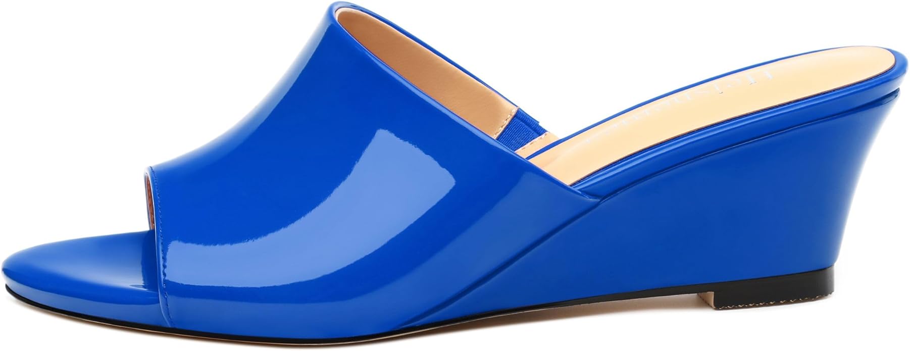 Wedge Sandals for Women Open Toe Wedge Heels Womens Matte High Heel Sandal Round Toe Heeled Wedge Sandals Slip on Casual shoes 2 inch