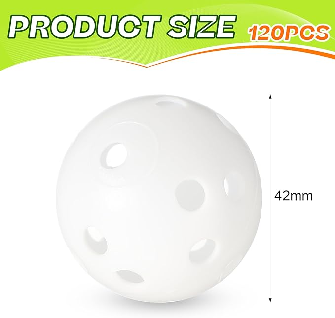 Tradder 120 Pcs 42mm Practice Golf Balls Hollow Sports Golf Training Balls Multicolor Plastic Golf Balls for Backyard Indoor Outdoor Driving Range Training Swing Practice