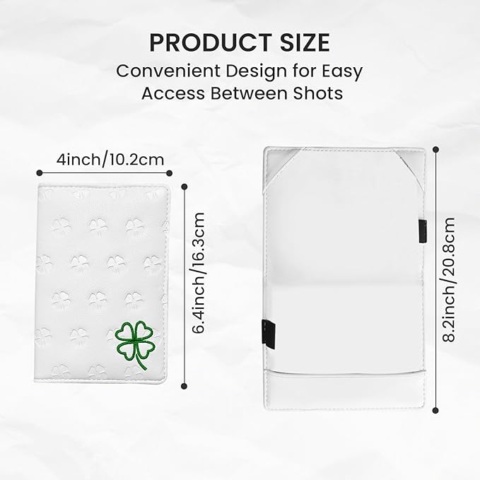 FINGER TEN Golf Scorecard Holder with 2 Free Pencils Value Pack, Premium Leather Yardage Books Cover Weatherproof, Lightweight Portable Score Tracking Accessories for Men Women