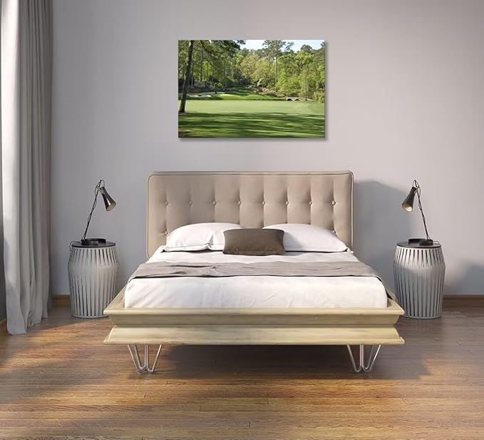 Augusta National Golf Course Wall Art for Living Room Bedroom Bathroom Home Decorations - Augusta Golf Course Picture Poster Framed Artwork Canvas Prints Ready to Hang(28''H x 44''W)