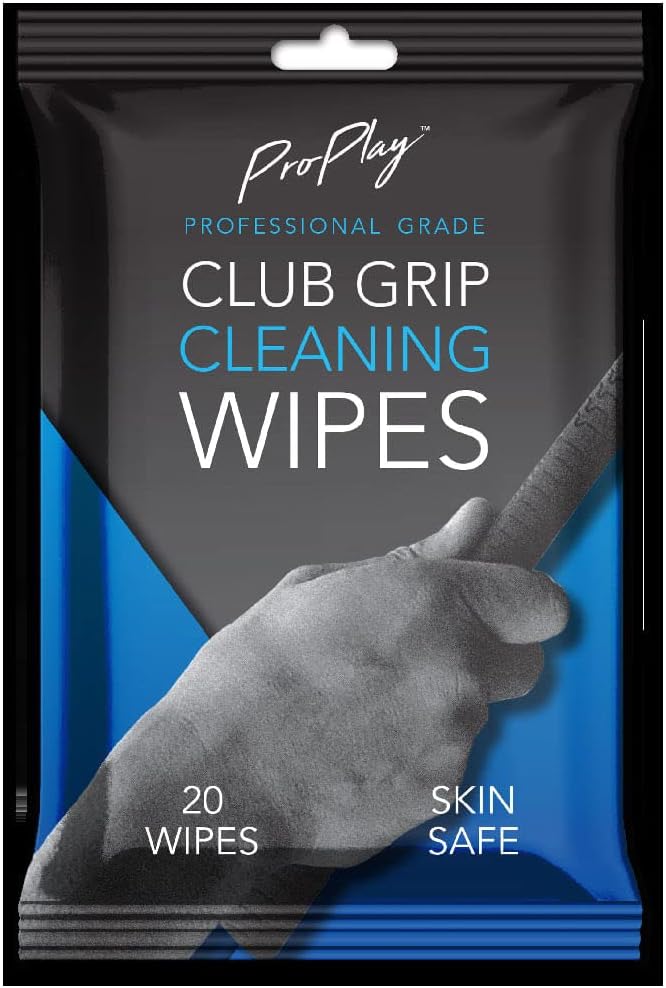 ProPlay Club Grip Cleaning Wipes | Powerful Cleaner Removes Grime, Dirt, and Sweat | Restore Tackiness of Golf Club Grips | Convenient, Resealable Pack - Unscented 1 Pack
