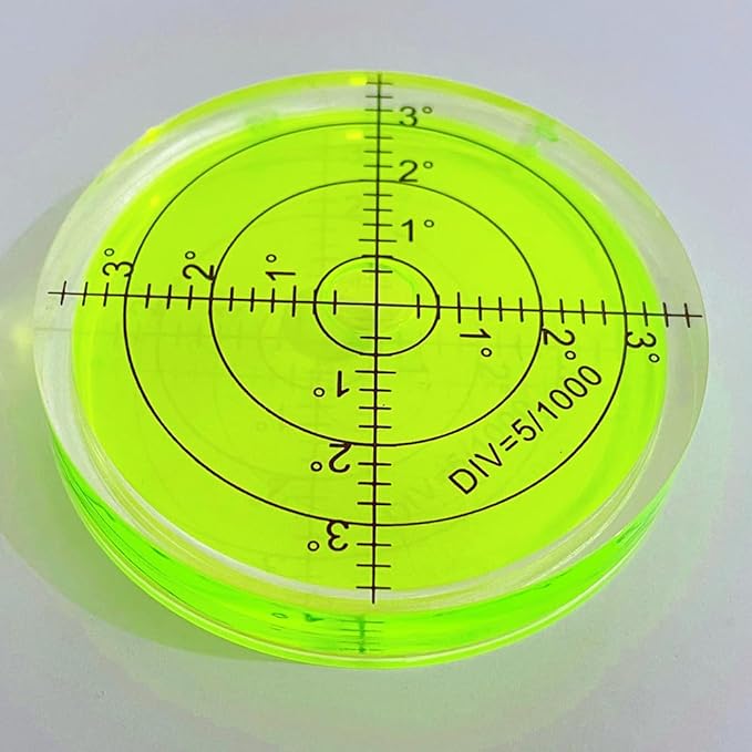 Circular Bubble Spirit Levels 66x10mm Degree Marked Surface Round Spirit Level Measuring Instruments Layout Tools (66mm, Non-Sticky)