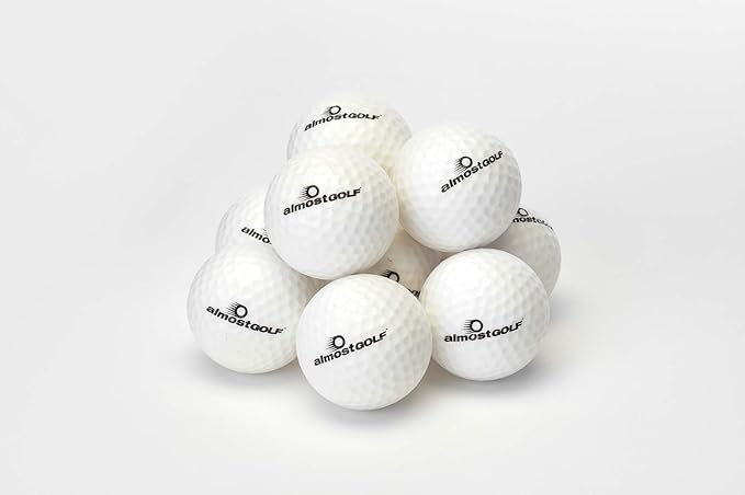 ALMOSTGOLF Limited Flight Practice Foam Golf Balls – Realistic Spin, Trajectory, & Accuracy Training, Pack of 10, White