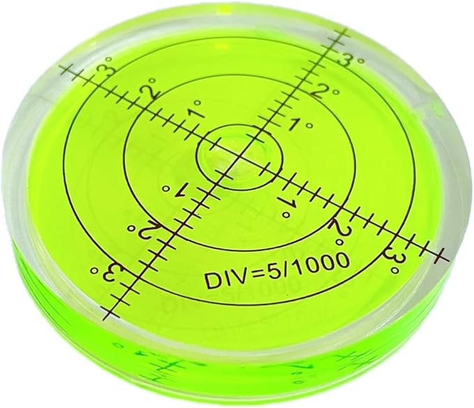 Circular Bubble Spirit Levels 66x10mm Degree Marked Surface Round Spirit Level Measuring Instruments Layout Tools (66mm, Non-Sticky)