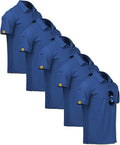 ZITY 5 Pack Mens Polo Shirt Short Sleeve Sports Golf Tennis T-Shirt Moisture-Wicking Summer Shirts