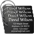 Personalized Luggage Tags for Suitcases 4 Pack – Custom Metal Name Tag for Travel, Golf Bag, and Baggage – Durable Aluminum Luggage Name Tags (Black, Horizontal)