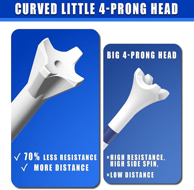 170 Pack Golf Tees 50 Iron Tees with 120 Driver Tees, Pro 4 Line Marking System Plastic Golf Tees, 4-Prong Engineered to Reduce Friction & Longer Distance