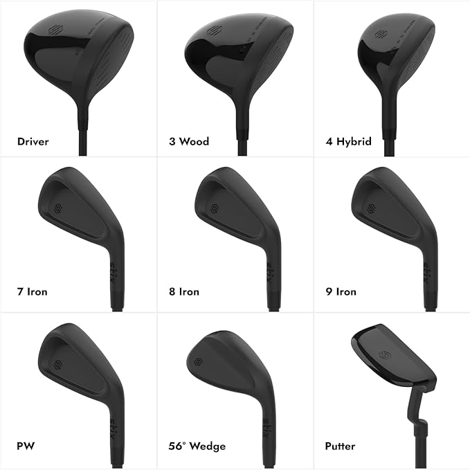 Stix Golf Club Set - Unisex - Black - 9 Set Clubs - Graphite Shafts - Premium Materials, Modern Design, Quality