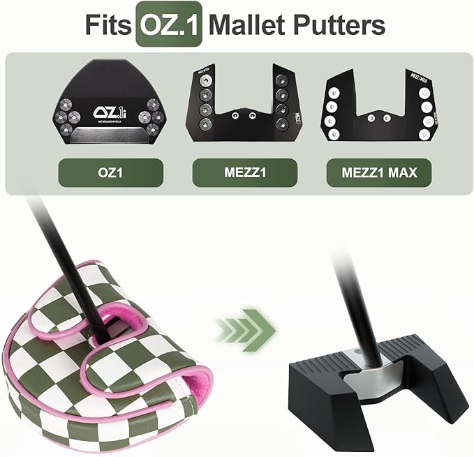 Craftsman Golf Club Cover Golf Head Cover for Driver Fairway Hybrid/Utility Woods Headcover Set Putter Head Cover for Mallet Blade DF3
