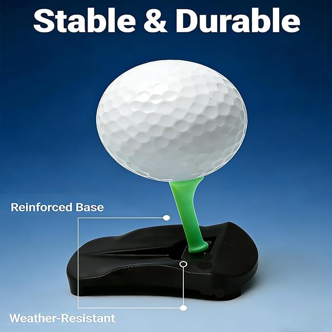Hinged Turf Base V3 - Turf Tee for Artificial Turf-Includes Tee Variety Packs, Golf Simulator Training Tees, Tees Quick Easy Ball Setup All-Weather for Driving Range Home