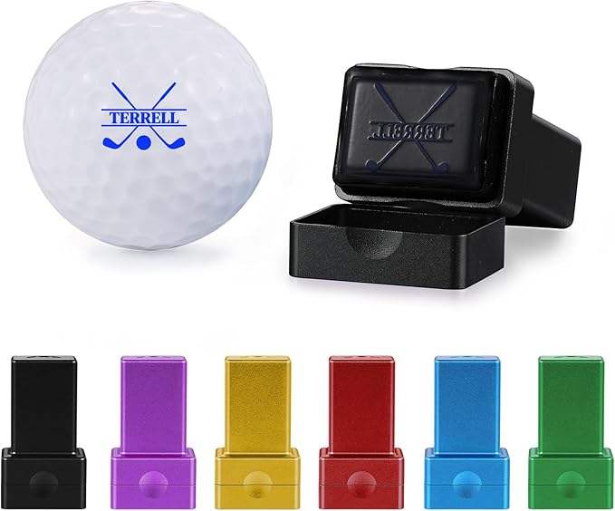 Personalized Golf Ball Stamp, Fast-Dry & Waterproof Ink Golf Ball Marker Stamp, Custom Self-Inking Golf Ball Marking Tool Gift for Men Golfers Dad