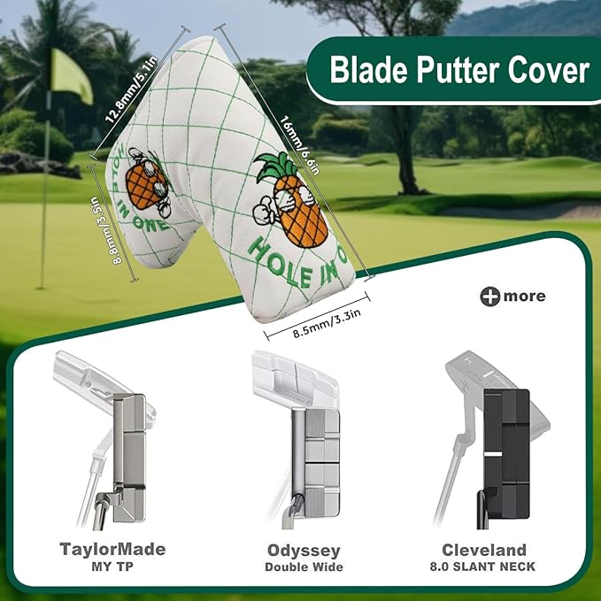 Golf Head Covers Blade Putter Cover Headcover Magnetic Closure Embroidered Fit for Most Brands Scotty Cameron Odyssey Blade Taylormade Ping ect.