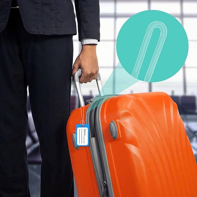 100 Pack Clear Plastic Luggage Straps, Worm Loops for Luggage Tags, Plastic Name Tag Loop for Identification Cards ID, 6 inch