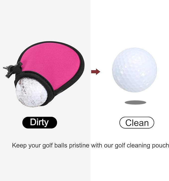 PATIKIL Golf Ball Washer Pouch, Portable Golf Balls Cleaner Pocket Bag with Hanging Clip for Golf Exercise