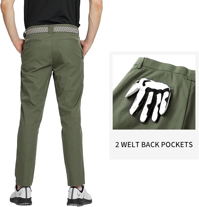 M MAELREG Golf Pants Men Quick Dry - 30"/32"/34" Stretch Lightweight 5 Pockets Water-Resistant Casual Mens Dress Pants