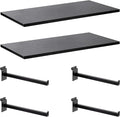 Wood Slatwall Shelves, Slat Wall Shelf Slatwall Acccessory for Garage, Home Improvement, Retail Display (2, 24''x12'')
