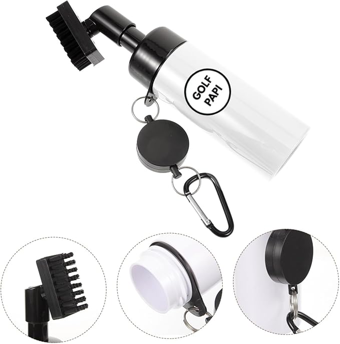 Golf Club Cleaner Brush Kit – Golf Club Cleaning Accessories Include Spray Bottles, Towels, Brush Covers & Retractable Clips – Must-Have Golf Gifts for Clean Shots (1 & 2 Pack)