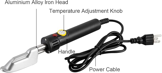 Electric Leather Iron, 110V 120W Portable Mini Iron 50-350℃ Adjustable Handy Heat Press Small Irons for Leather Clothe Shoes Bags