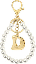 Gold Bubble Heart, Cherry, Bow & More Designs Letter Initial Keychain Bag Charms – Cute Purse Charms for Handbags