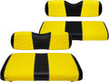 Golf Cart Seat Covers Front and Rear Waterproof and Sun Resistant Marine Grade Vinyl Leather Seat Cover Accessories for EZGO TXT 1994-2013, Yellow(4PCS)