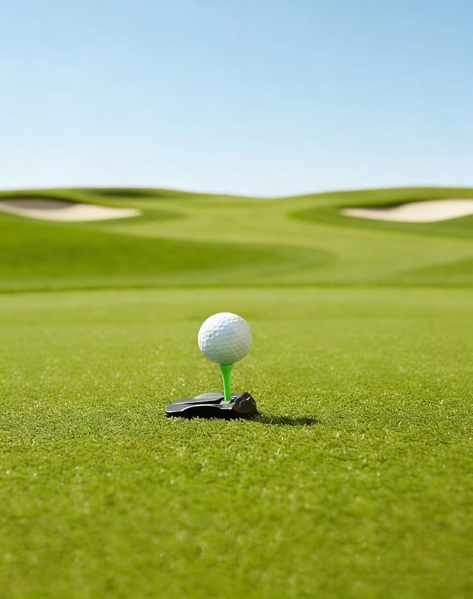 Hinged Turf Base V3 - Golf Turf Tee for Artificial Turf-Includes Pre-Cut Tee Variety Packs, with Five Replacement Ball Nails, 10-Second Quick Ball Setup, Complete Tee System for Every Club