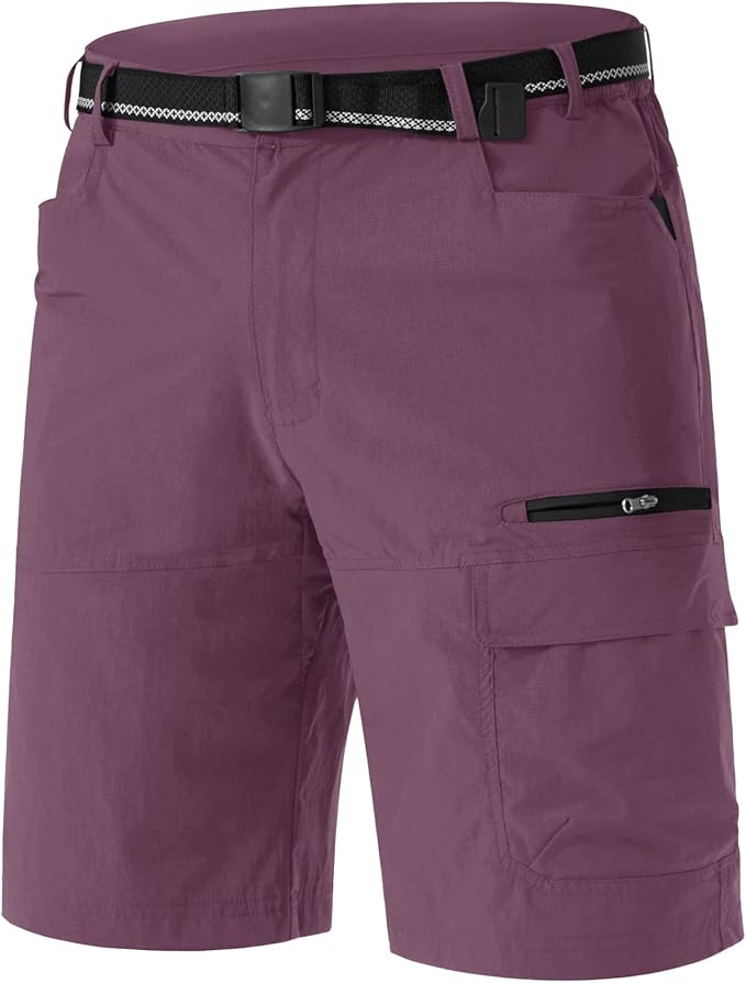 TACVASEN Men's Summer Outdoor Shorts Quick Dry Cargo Casual Work Hiking Shorts (NO Belt)