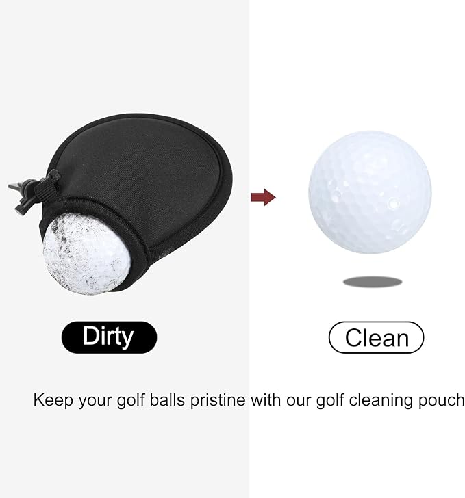 PATIKIL Golf Ball Washer Pouch, Portable Golf Balls Cleaner Pocket Bag with Hanging Clip for Golf Exercise