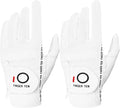 FINGER TEN Men's Golf Gloves for Right Left Handed Golfer Rain Grip Value 2 Pack, Golf Glove for Left or Right Hand Hot Wet Weather No Sweat Black Gray White Blue