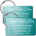 Custom Bag Tags for Luggage, Personalized Luggage Tags for Suitcases - Laser Engraved Metal Tags- Pack of 2 (Aqua Marine, 2x3.5)