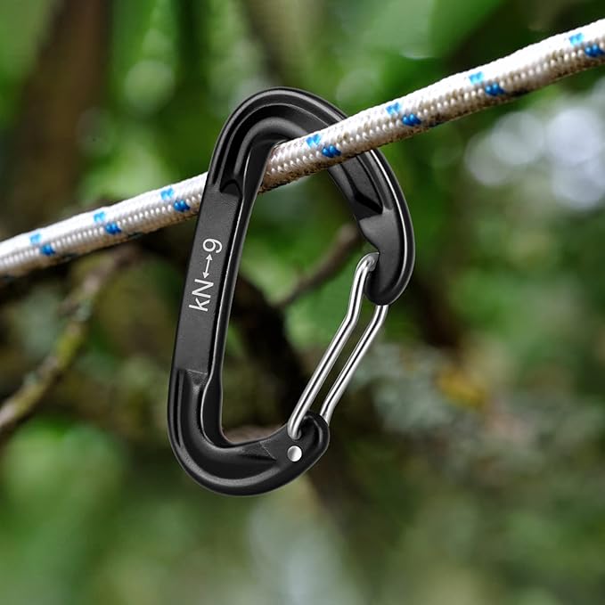 6pcs Small Carabiner Clips, 9KN (2023lbs) Heavy Duty, Lightweight Carabiner for Camping, Hiking, Keychain, Gym, Dog Leash