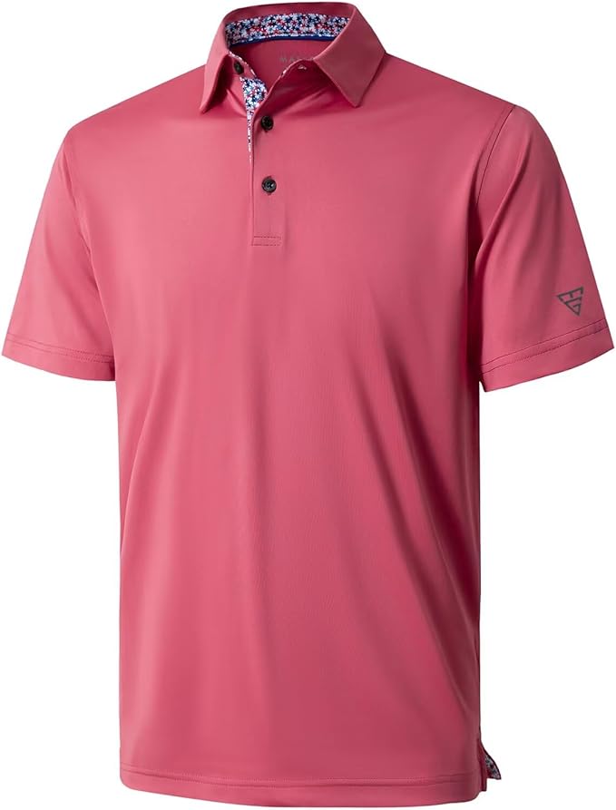 Mens Polo Shirts Short and Long Sleeve Casual Solid Stylish Dry Fit Performance Designed Collared Golf Polo Shirts for Men