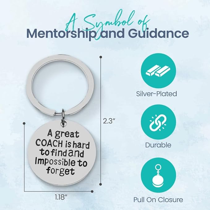 Golf Coach Keychain, Golf Coach Gifts, Great Coach is Hard to Find But Impossible to Forget Keychain for Men and Women