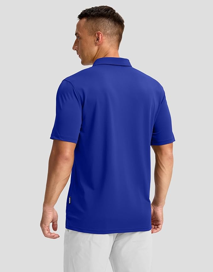 Men's Golf Shirts Dry Fit Moisture Wicking Performance Short Sleeve Collared Polo Shirts for Casual Athletic Business