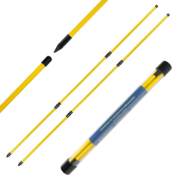 Golf Alignment Sticks 48" Collapsible Alignment Rods Golf Training Aid for Aiming, Putting, Swing Trainer, Golf Training Stick 2 Pack with Clear Tube Case