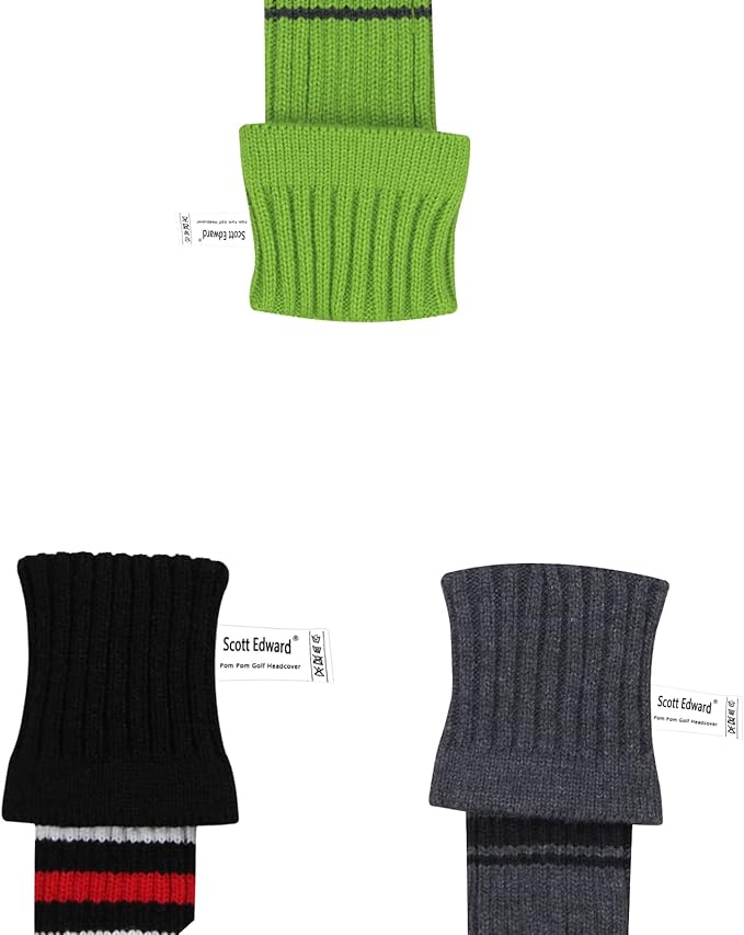 Scott Edward Knit Golf Head Covers for Woods Set of 3 Fits Well Driver(460cc) Fairway Wood and Hybrid(UT) The Perfect Change for Golf Bag