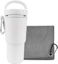 Golf Ball Cleaner Washer, Portable Cleaning Cup for Golf Ball with Towel - That can Quickly Clean Golf Balls During The Competition, Easy Attachment to Bag or Cart