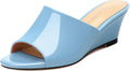 Wedge Sandals for Women Open Toe Wedge Heels Womens Matte High Heel Sandal Round Toe Heeled Wedge Sandals Slip on Casual shoes 2 inch