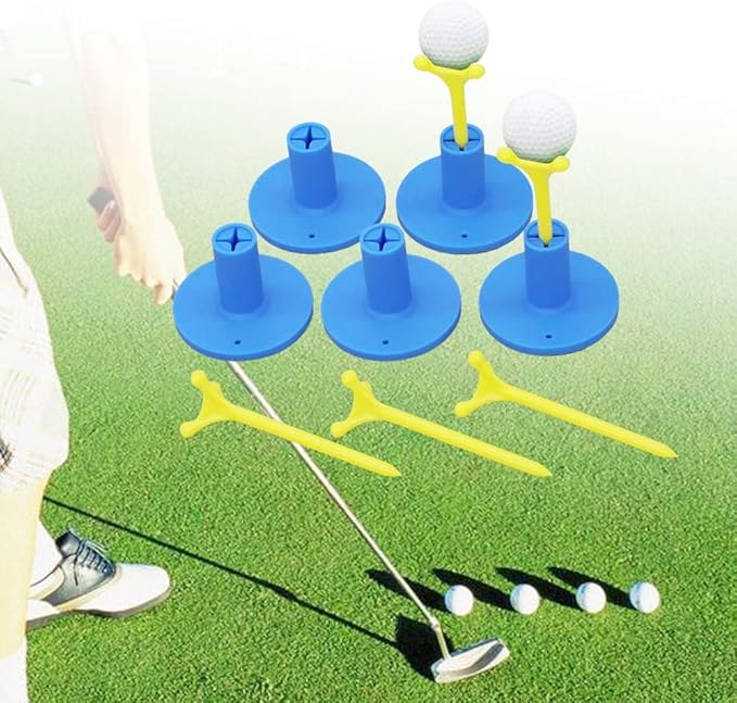 Golf Rubber Tee Holder Set for Golf Driving Range Tee Practice Tool Pack of 5
