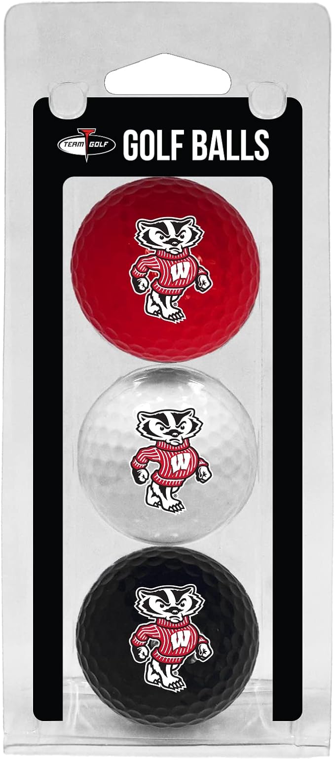 Team Golf NCAA Regulation Size Golf Balls, 3 Pack, Full Color Durable Team Imprint