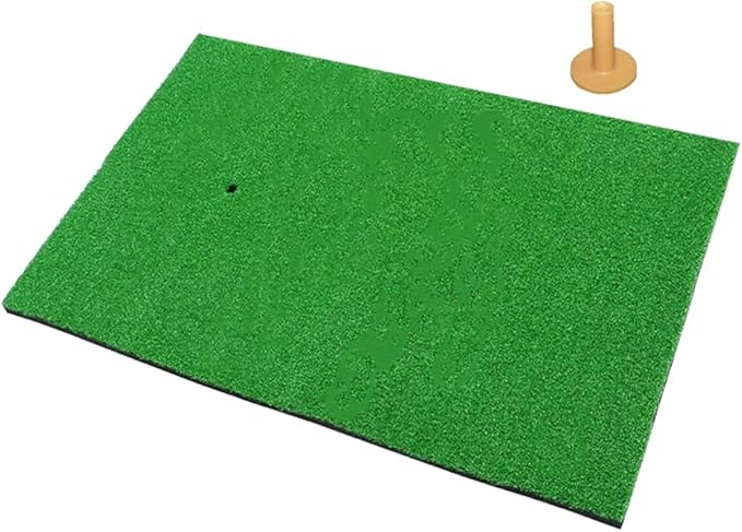 Golf Hitting Mat -32 x 20 inch Artificial Turf, SBR Foam Bottom with Rubber Tee for Swing Practice, which is an Indoor-Outdoor Chipping mat