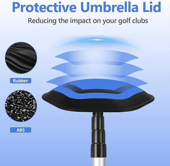 Golf Travel Bag Support Pole,Golf Clubs Protector Travel Bag Support Rod Anti-Impact Umbrella Cover Height Adjustable Golf Bag Accessories,Red