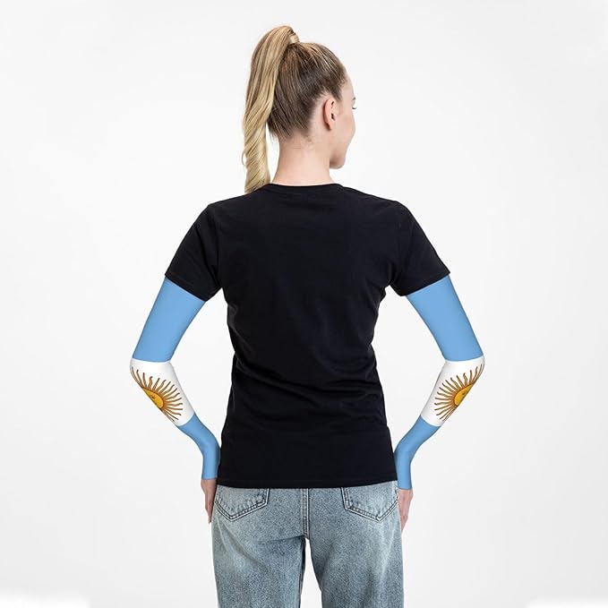 Cute Flag Arm Sleeves Cooling Sun Protection Sports Flag Sleeves for Men Women