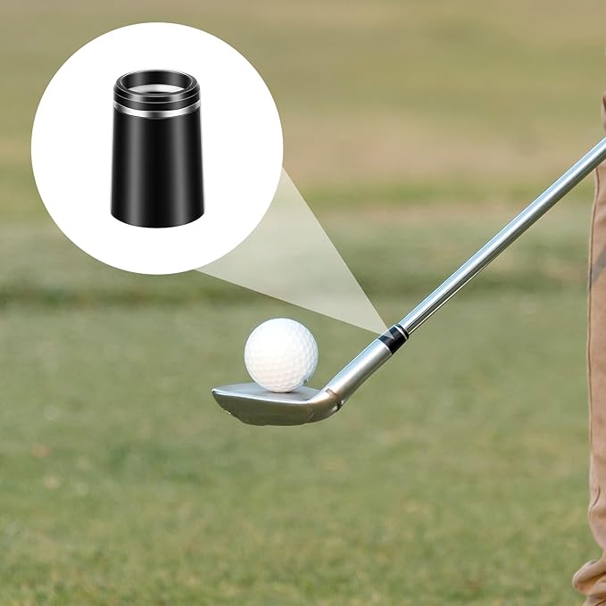 10Pcs Golf Club Ferrules .370 Black Golfing Iron Ferrule Size .370 Custom Black Iron Golfing Ferrule with Single Silver Ring for All Shaft