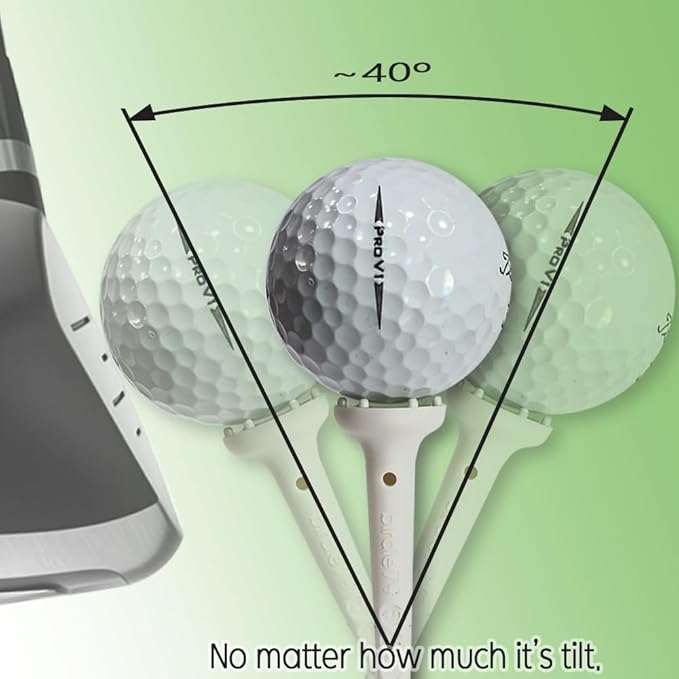 Big Easy White Golf Tee Set – 3.25" Tees with Height Adjust, 6-Prong Low-Friction Head, Silicone Stopper – (12pcs Golf Tees and 12pcs Stopper / 1pack)